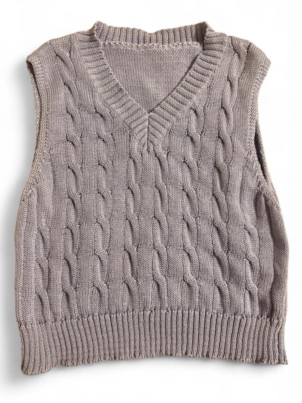 Knit V-Neck Sweater Vest - periwinkle